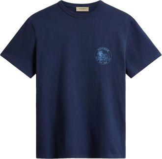 Woolrich graphic-print T-shirt - men - Organic Cotton - L - Blue