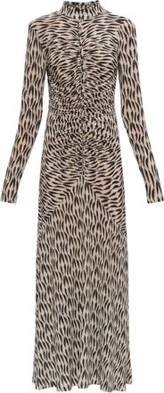 Ulla Johnson Ida maxi-jurk met lange mouwen en ruches - Beige