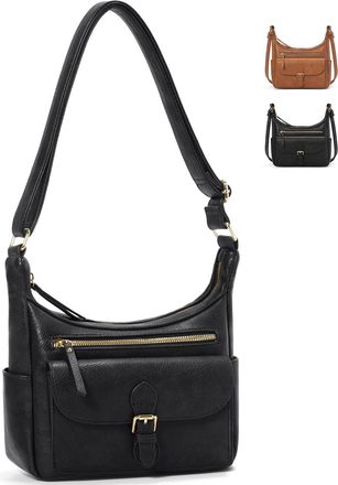 Generic Womens Vintage Hobo Crossbody Bag- Adjustable Leather Handbags - Hobo Shoulder Purse for Commuters & Outings (Black)