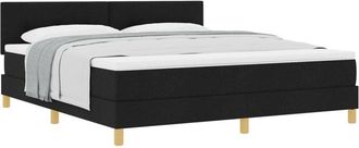 vidaXL Box Spring Bed with Mattress Black 180 x 200 cm Fabric vidaXL