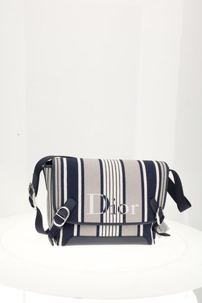 Dior Mens Shoulder Bag Jet Flap Messenger White-Blue Calf Leather (bos Taurus) White/blue