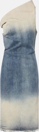 Rick Owens Abito midi monospalla Athena in denim