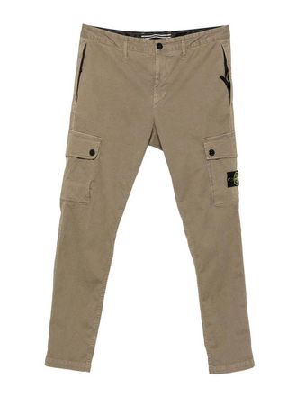 Stone Island Mens Brown Cotton Cargo Trousers
