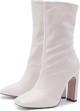 Generic Womens Short Ankle Boots with Square Toe,Modern Casual Fashion Boots Heeled Ankle Boots with Side Zipper,Elegant Boots for Autumn Winter for Everyday 