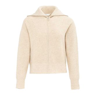 Miso Dames/Dames Ribbed Full Zip Regular Casual Vest (Cr&egrave;me)