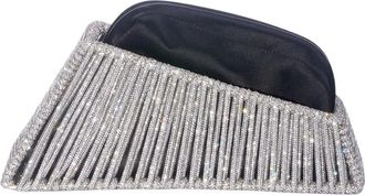 Hibourama Bags Tassen, Dames, Grijs, ONE Size, Satijn, Diamond Clutch