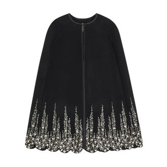 Valentino Garavani Capa en Compact Drap - Jackets - Mujer - Negro - S