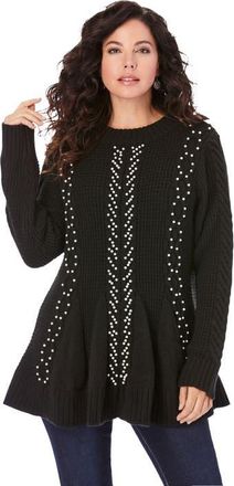 Roaman's Fit And Flare Sweater in Black at Nordstrom, Size Medium