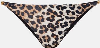 Ganni Leopard-print bikini bottoms