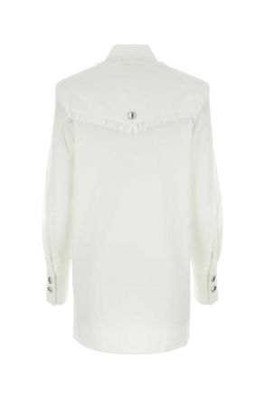 Alessandra Rich Womens White Poplin Shirt Dress Exterior: Cotton Abiti