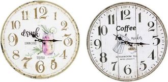 Trade Shop Trade Shop - Orologio Da Parete Muro In Legno Analogico Decorato Cucina Stanza Casa 218691