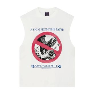 Deus Sleeveless Tops, male, White, Size: XL Oversized Tank Top