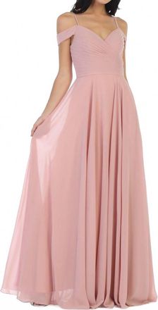 EVA Off Shoulder Maxi Dress In Dusty Rose