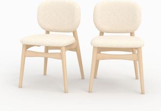 Rendez-Vous D&eacute;co Rendez-vous D&eacute;co - Lote De 2 Sillas De Tejido Boucl&eacute; Beige - Paulette