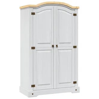 vidaXL Vidaxl - Armadio In Legno Di Pino Messicano Corona 2 Ante Bianco
