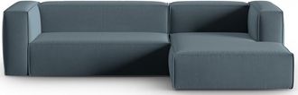 BLOOMINGLOFT 4-Sitzer Design Ecksofa Mackay mit Eckteil rechts, Samtbezug
