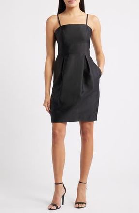 Eliza J Satin Twill Cocktail Dress in Black at Nordstrom Rack, Size 18 (Similar To 14W)