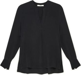 Maliparmi Fluid Crepe Shirt - Dames - Blouses - Zwart - 2XL - Overhemden