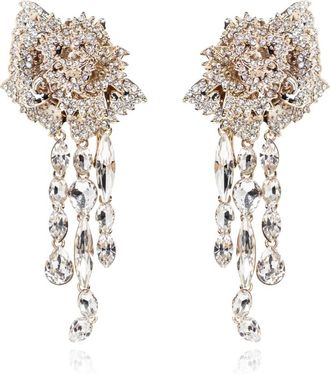 Alexander McQueen Earrings, female, Yellow, ONE SIZE, Earrings with shimmering crystals