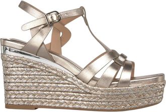 Alma En Pena Esparto Sleehak Sandalen Met Meerdere Bandjes - Dames - Sleehakken - Bruin - 39 EU - Leer - Schoenen