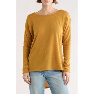 Go Couture Boat Neck High-Low Sweater in Mustard at Nordstrom Rack, Size X-Large