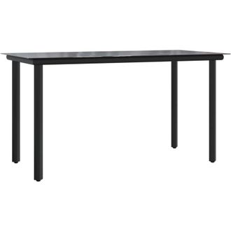 vidaXL Vidaxl - Mesa Comedor Jard&iacute;n Acero Y Vidrio Templado Negro 200x100x74 Cm