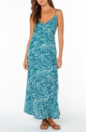 Roxy Paradise Floral Cotton Maxi Sundress in Dragonfly at Nordstrom, Size Xx-Large
