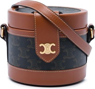 Celine Pre-owned Celine Small Triomphe Coated Canvas Tambour Crossbody Unisex DCVZJR0VFH1DD7CO