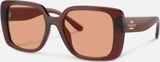 Coach Womens Sunglasses Transparent Lens In Caramel Pink