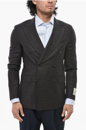 Corneliani CC COLLECTION Double-Breasted Blazer RETAILORED With Gingham size 48