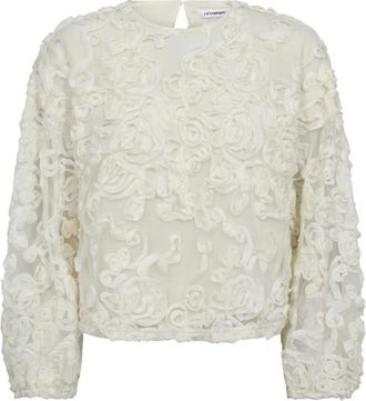 Co'Couture Overhemden, Dames, Wit, S, Polyester, Tessy CC Flower Blouse