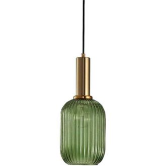 OEM L&aacute;mpara Colgante Vintage Industrial De Vidrio Acanalado, L&aacute;mpara De Techo Con Acabado En Lat&oacute;n Pulido, Ideal Para Comedor, Cocina, Sala De Estar Y Dor