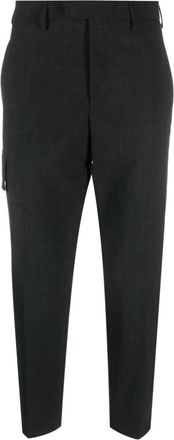 Neil Barrett cropped tapered-leg trousers - men - Polyester/Virgin Wool/Elastane/Cotton - 46 - Grey