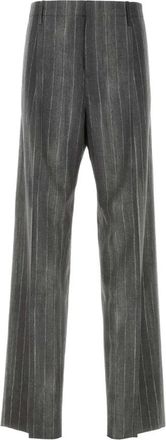Versace Printed Wool Pant - Heren - Wijde Broeken - Grijs - L - Wol - Broeken