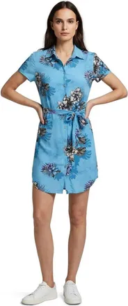 Lords of Harlech Exotic Floral Womens Shirt Dress in Exotic Floral Teal at Nordstrom, Size X-Large