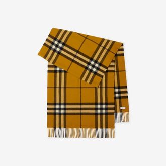 Burberry Wide Check Cashmere Scarf