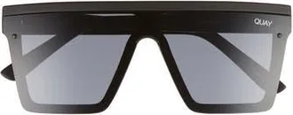 Quay Hindsight 142mm Shield Sunglasses in Blk/smk at Nordstrom Rack
