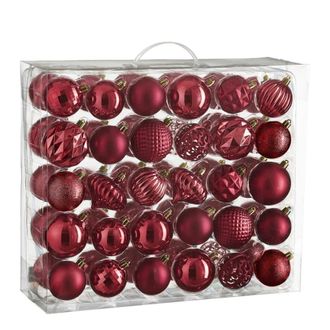 MiCa Decorations Bola de navidad unbreakable baubles rojo oscuro h7xb7xl7cm