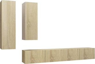 Berkfield Home 4 Piece TV Cabinet Set Sonoma Oak Engineered Wood in Brown
