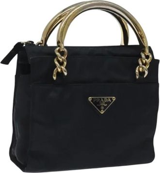 Prada Pre-owned Handbags, female, Black, Size: ONE SIZE Pre-owned Nylon Handbag