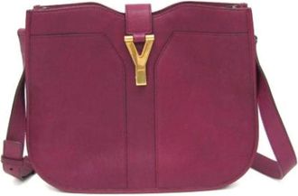 Saint Laurent Pre-owned Shoulder Bags, female, Purple, Size: ONE SIZE Pre-owned Leather shoulder-bags