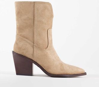 Asos Wide Fit - Remone - Stivali stile western a pianta larga color tortora con tacco-Neutro