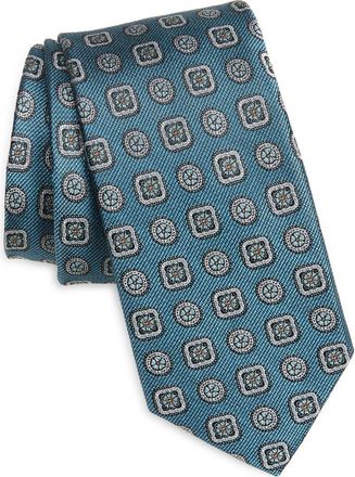 Nordstrom Aguilar Medallion Silk Tie in Aqua at Nordstrom