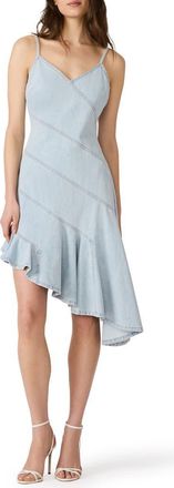 Steve Madden Ellis Asymmetric Ruffle Denim Dress in Hazey Blue at Nordstrom, Size X-Small