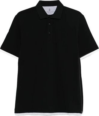 Brunello Cucinelli Poloshirt met afwerking - Zwart