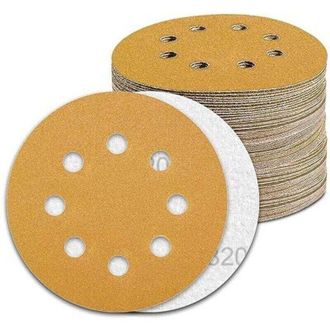 OEM Discos De Lijado De 125 Mm, Grano 320, 100 Unidades, Para Lijadoras Orbitales Aleatorias