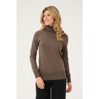 Kaffe KAastrid Roll Neck Jumper in Major Brown at Nordstrom, Size X-Small