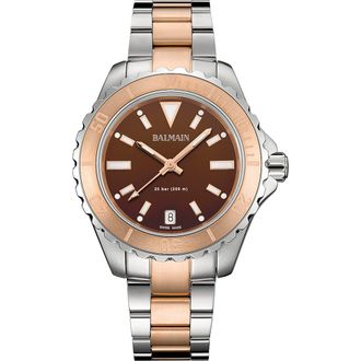 Balmain Ophrys Watch, 34.5mm in Brown/Stainless Steel at Nordstrom