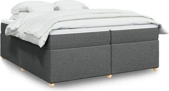 vidaXL Vidaxl - Cama Box Spring Con Colch&oacute;n Tela Gris Oscuro 200x200 Cm