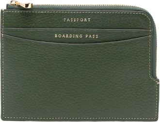 Aspinal of London zipped travel wallet - men - Calf Leather/Fabric - One Size - Green